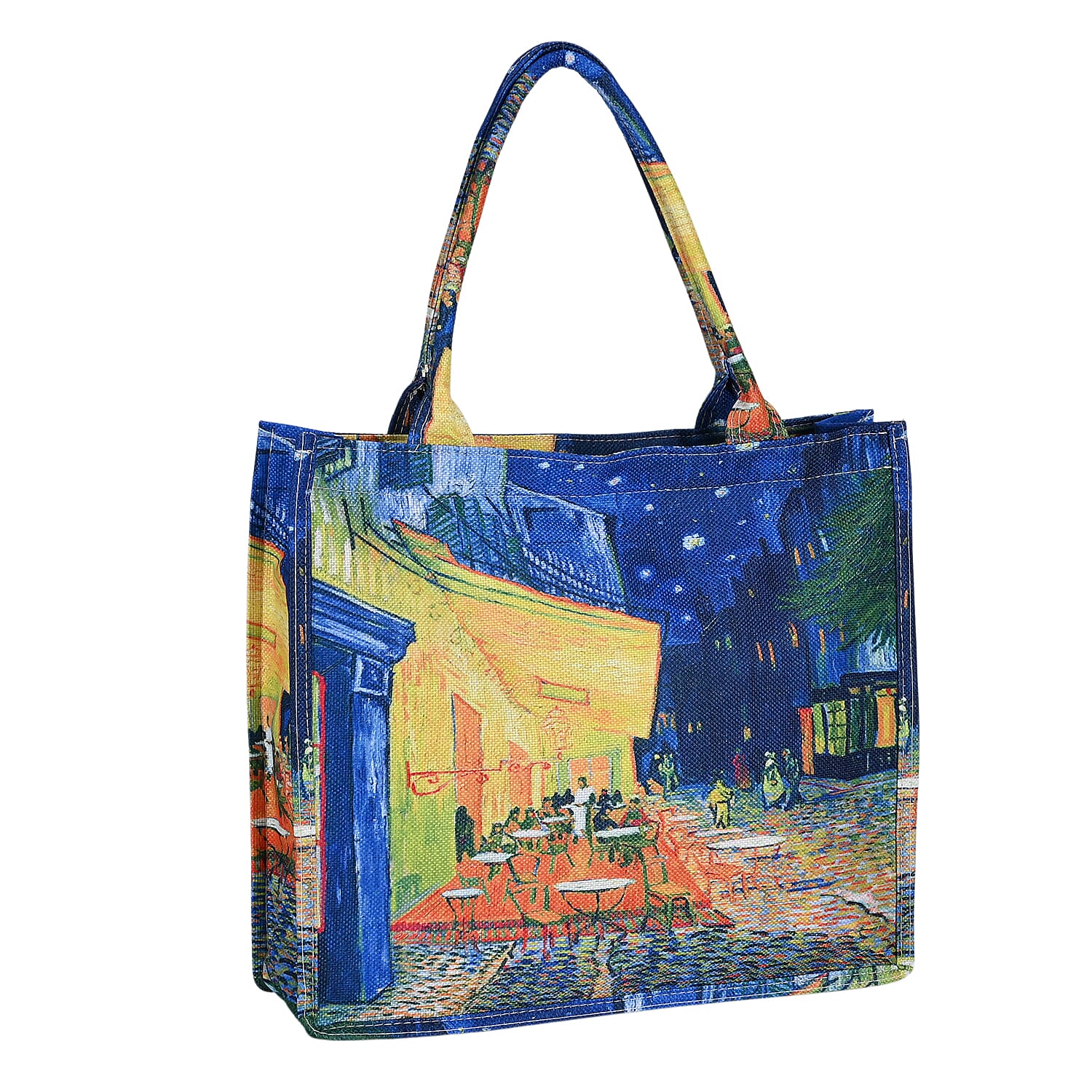 2-piece Set Van Gogh Cafe Terrace At Night Painted Tote Bag and Cellphone Bag