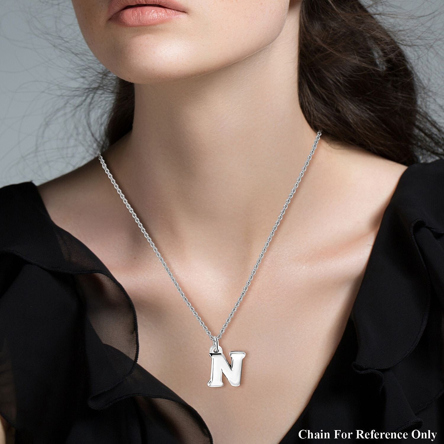 Initial N Charm in Sterling Silver 1.50 Grams