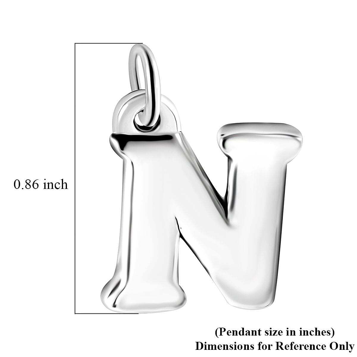 Initial N Charm in Sterling Silver 1.50 Grams