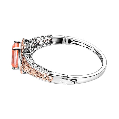 Karis Morganique Quartz (Triplet) 11.70 ctw Bangle Bracelet in 18K RG Plated and Platinum Bond (6.50 In)