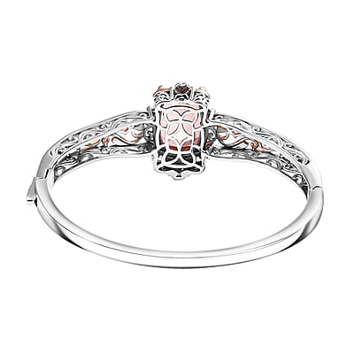 Karis Morganique Quartz (Triplet) 11.70 ctw Bangle Bracelet in 18K RG Plated and Platinum Bond (6.50 In)