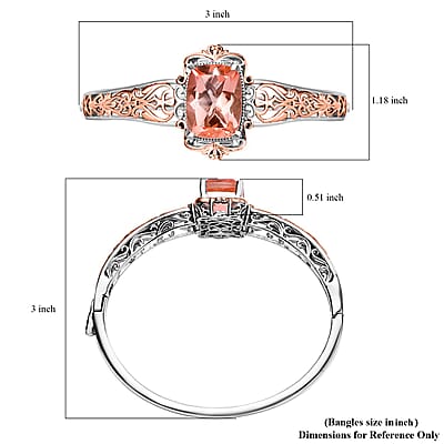 Karis Morganique Quartz (Triplet) 11.70 ctw Bangle Bracelet in 18K RG Plated and Platinum Bond (6.50 In)