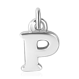 Initial P Charm in Sterling Silver 1.50 Grams