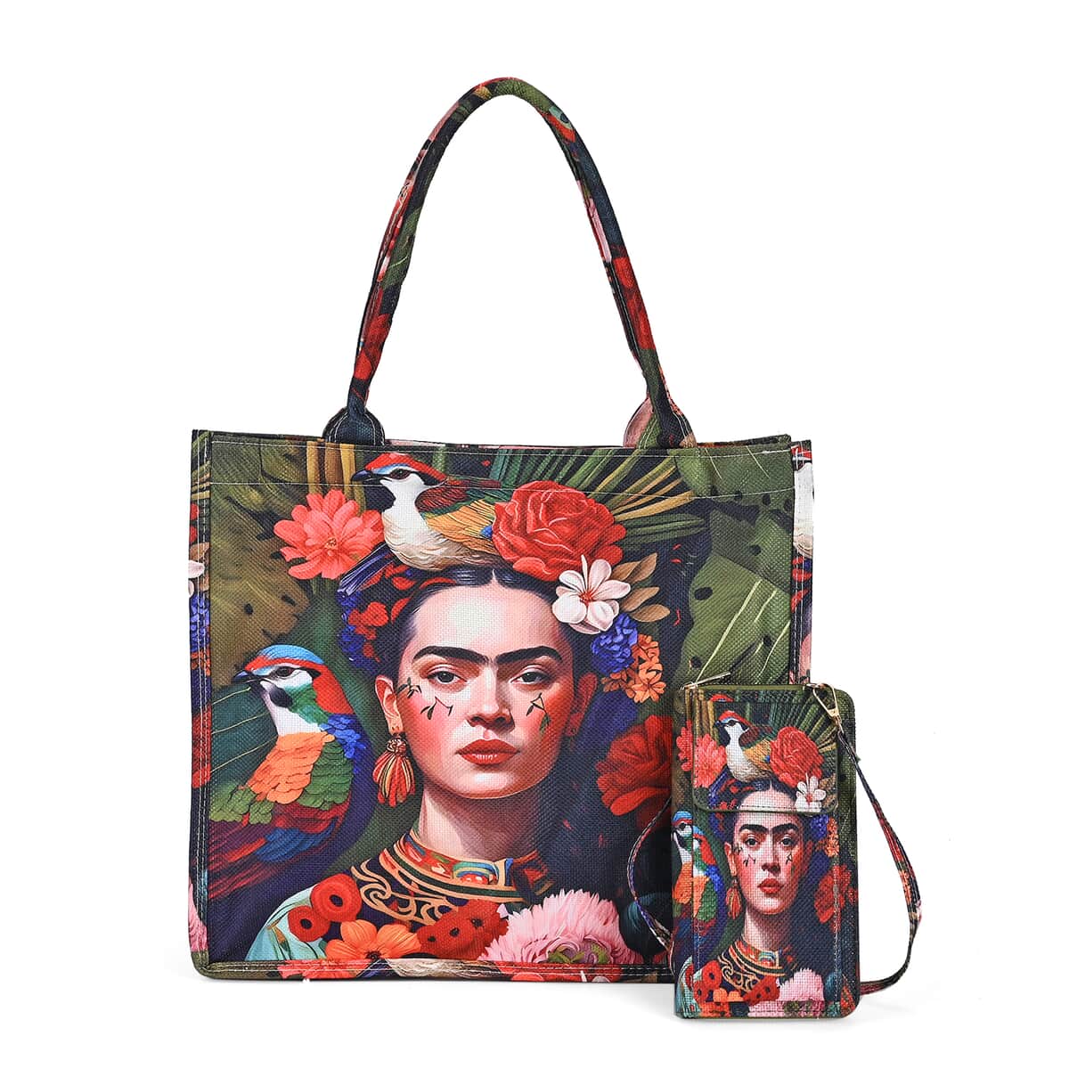 2-piece Set fridakahlo Painted Tote Bag and Cellphone Bag image number 0