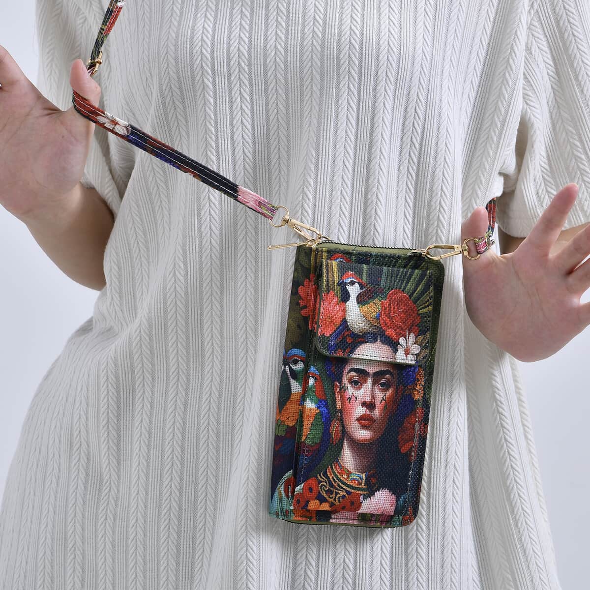 2-piece Set fridakahlo Painted Tote Bag and Cellphone Bag image number 2