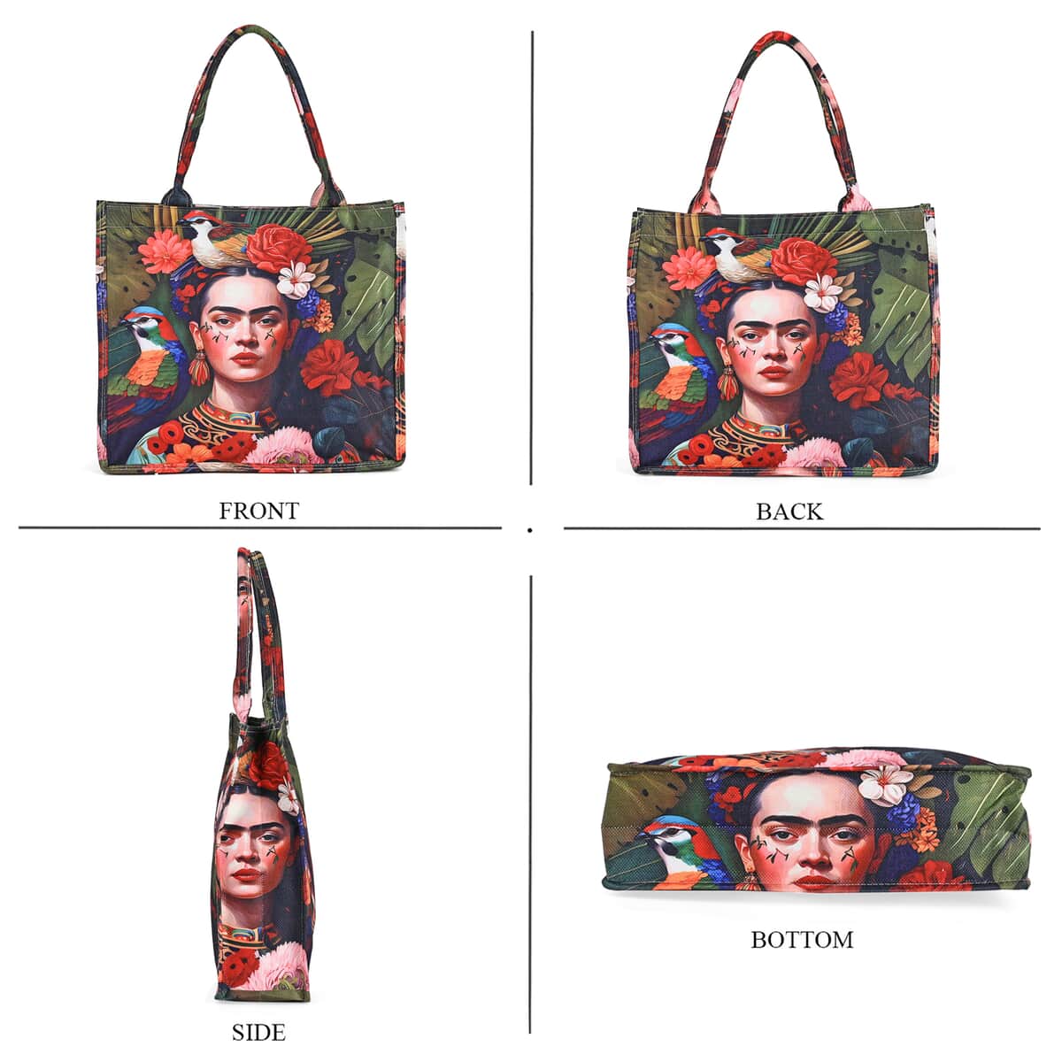 2-piece Set fridakahlo Painted Tote Bag and Cellphone Bag image number 3