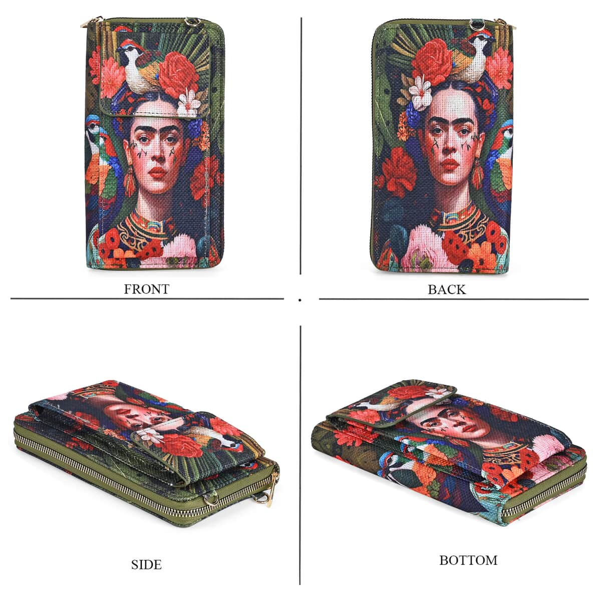 2-piece Set fridakahlo Painted Tote Bag and Cellphone Bag image number 5