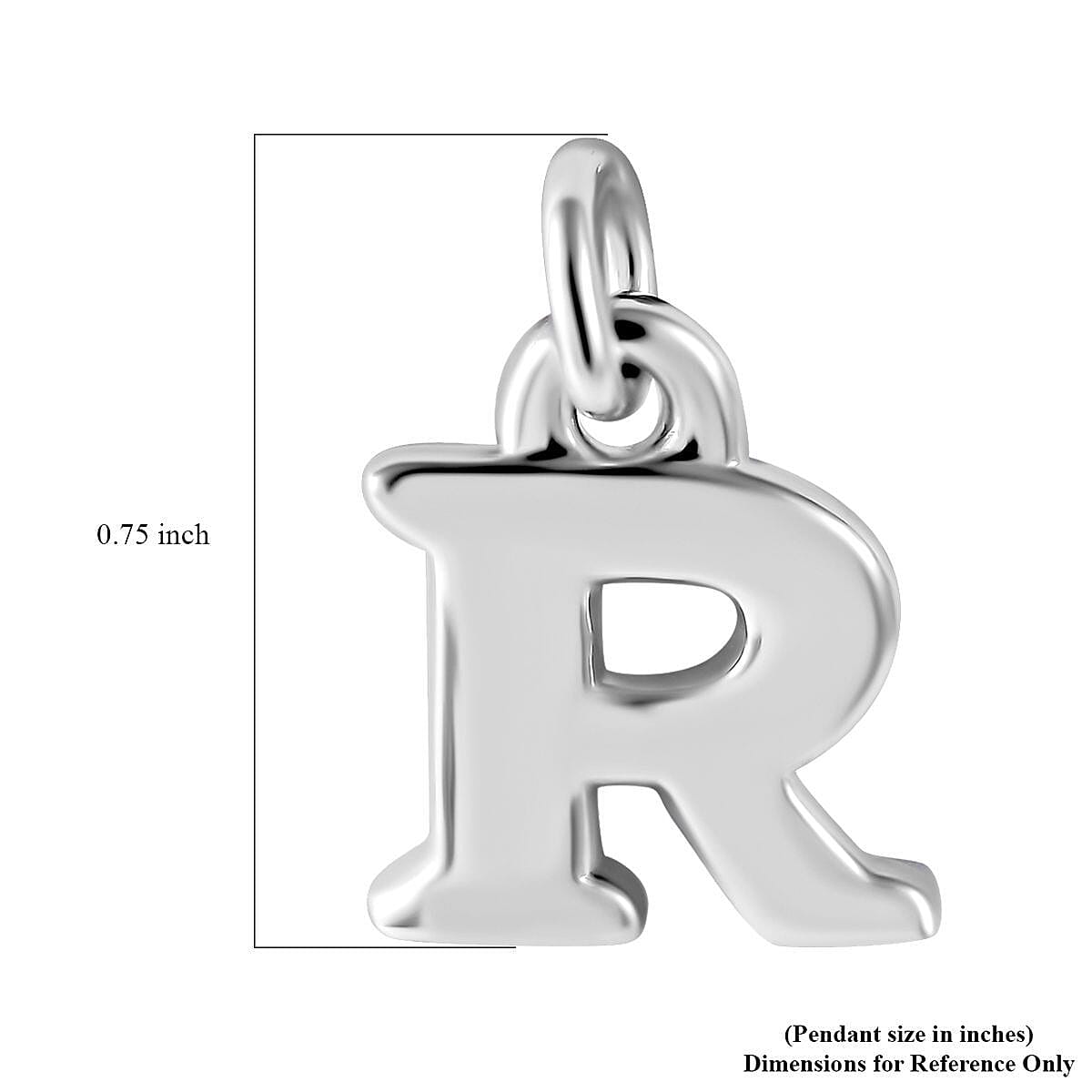 Initial R Charm in Sterling Silver 1.50 Grams image number 4