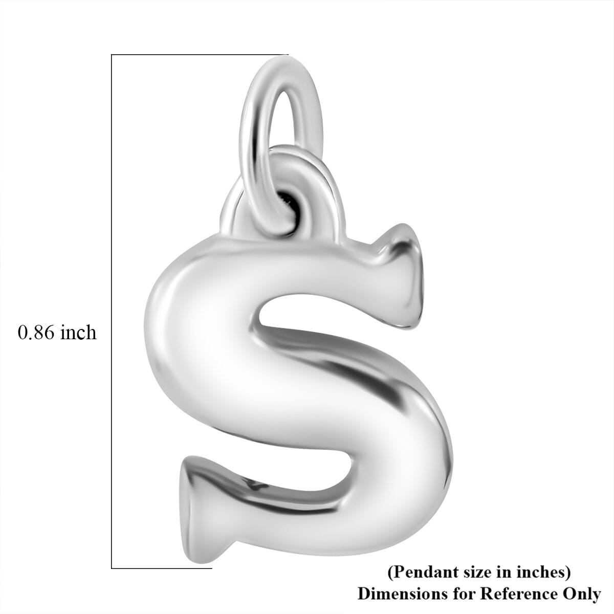Initial S Charm in Sterling Silver 1.50 Grams image number 4