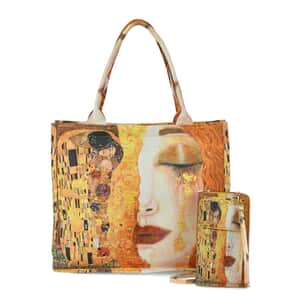 2-piece Set Klimt Painted Tote Bag and Cellphone Bag