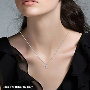 Initial T Charm in Sterling Silver 1.50 Grams