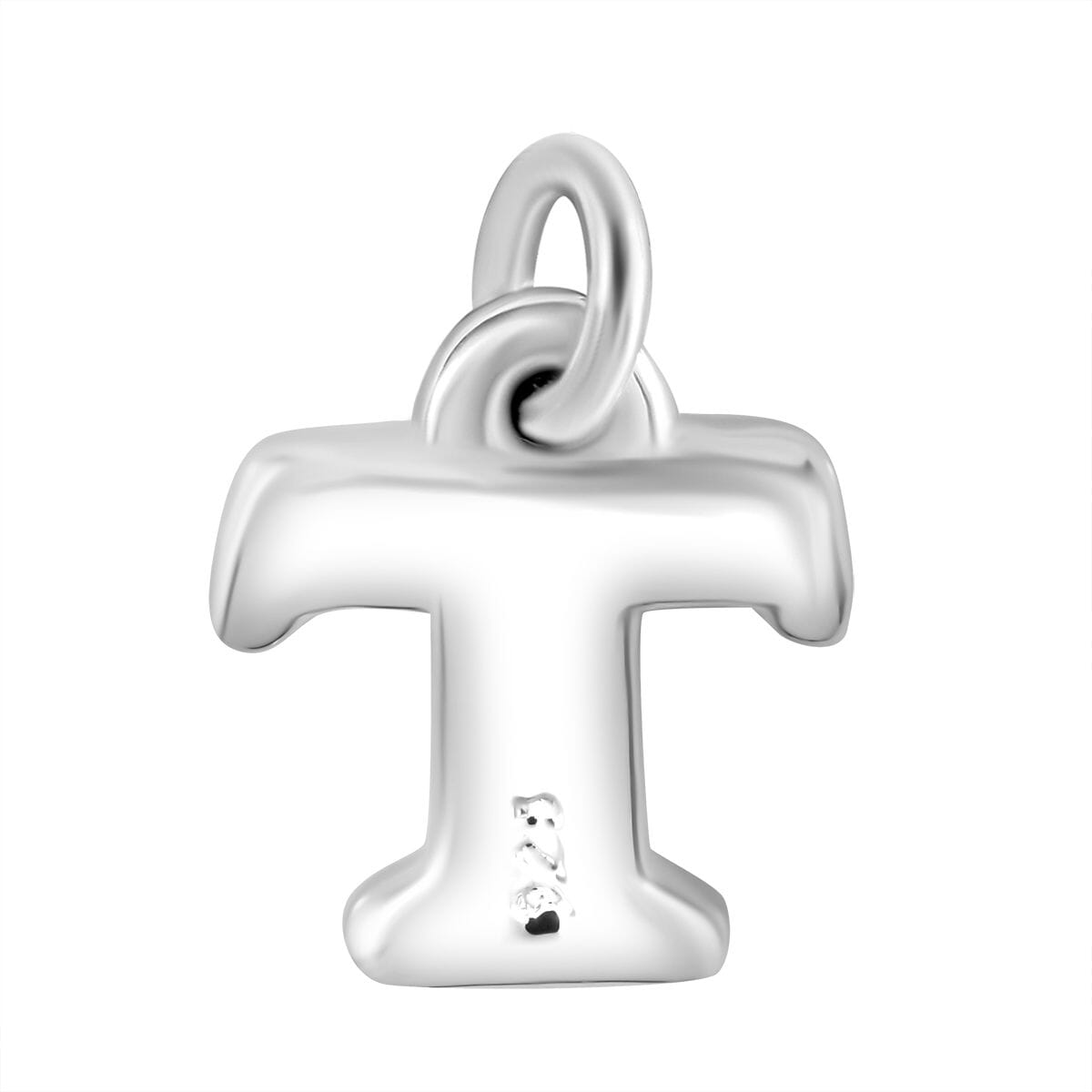 Initial T Charm in Sterling Silver 1.50 Grams image number 3