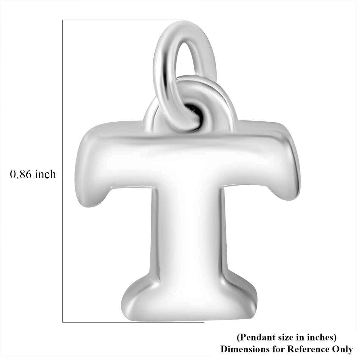 Initial T Charm in Sterling Silver 1.50 Grams image number 4