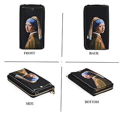 2-piece Set The Girl with a Pearl Earring Painted Tote Bag and Cellphone Bag