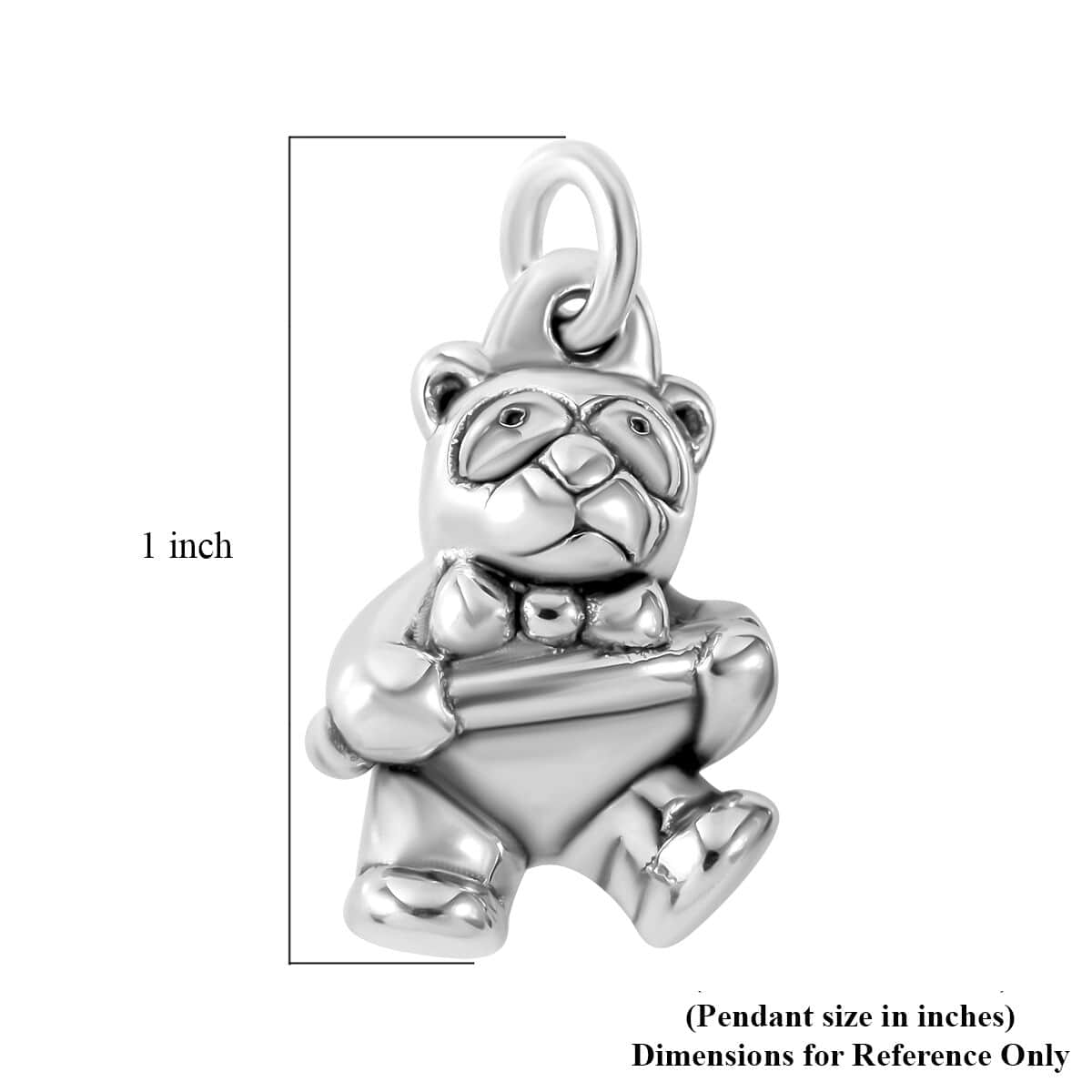 Teddy Bear Charm in Sterling Silver 2 Grams image number 4