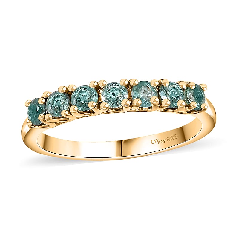 Boyaca Colombian Emerald 0.60 ctw Regal Majesty Ring in 18K Vermeil Yellow Gold Over Sterling Silver (Size 10.0)