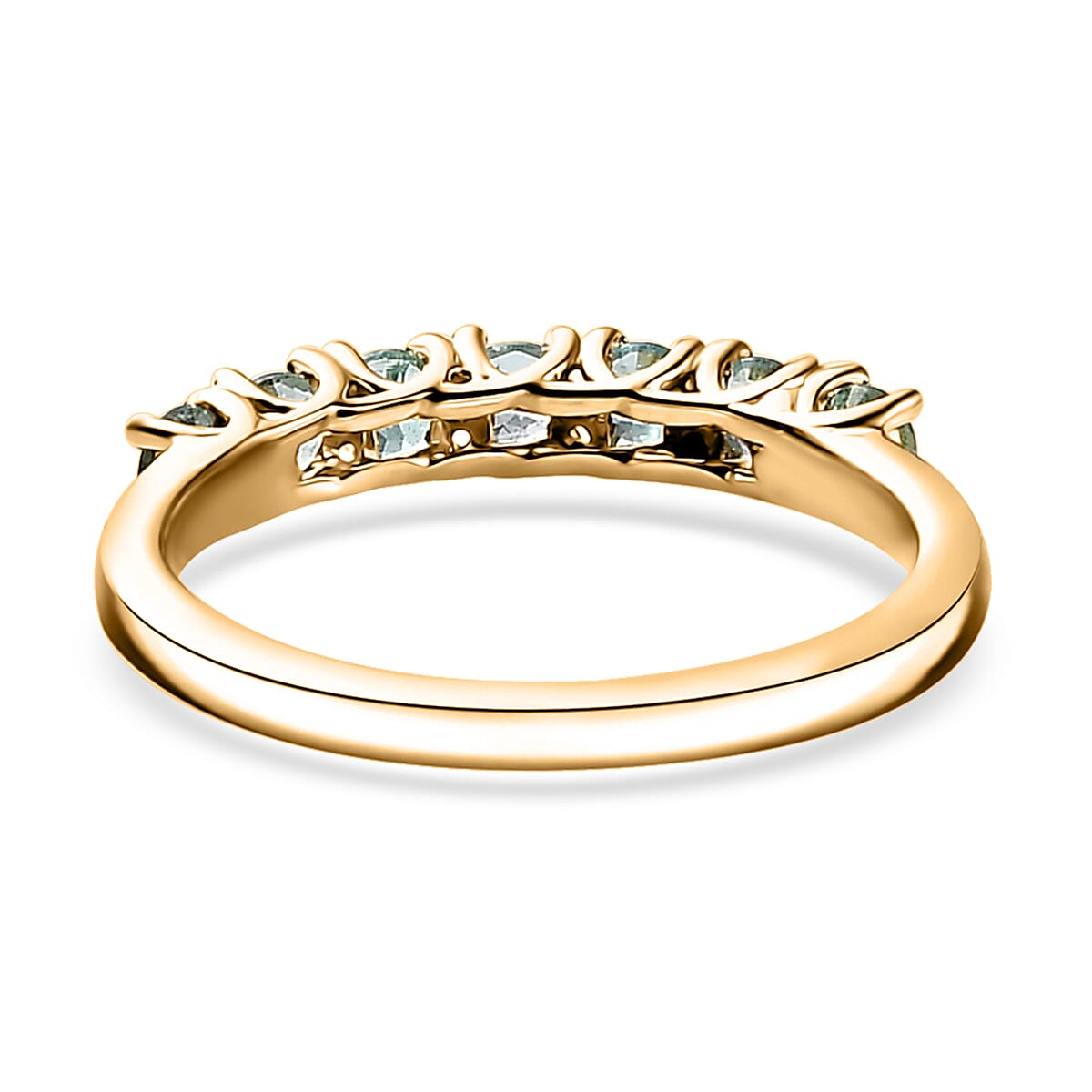 Boyaca Colombian Emerald 0.60 ctw Regal Majesty Ring in 18K Vermeil Yellow Gold Over Sterling Silver (Size 10.0)