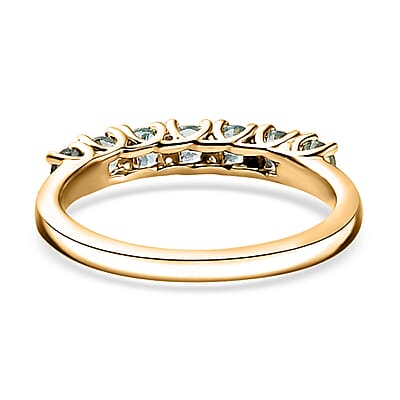 Boyaca Colombian Emerald 0.60 ctw Regal Majesty Ring in 18K Vermeil Yellow Gold Over Sterling Silver (Size 10.0)