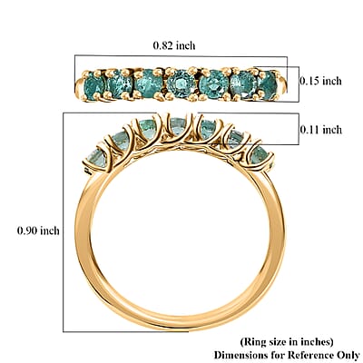 Boyaca Colombian Emerald 0.60 ctw Regal Majesty Ring in 18K Vermeil Yellow Gold Over Sterling Silver (Size 10.0)