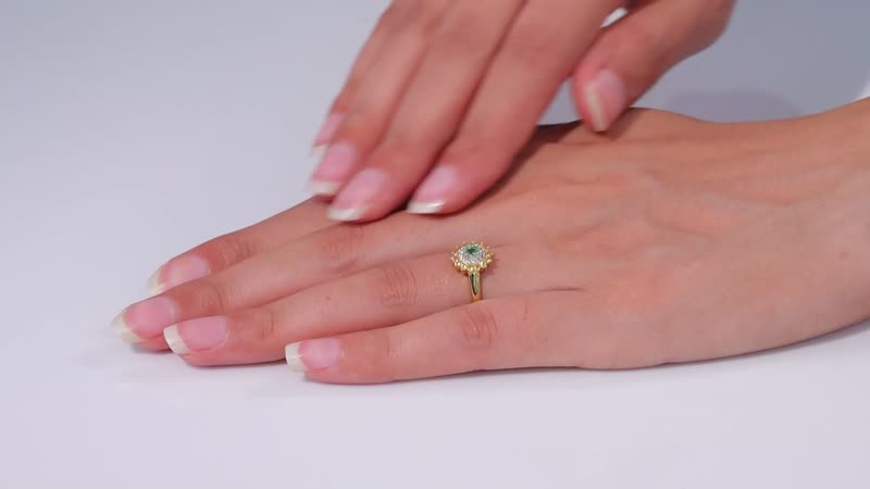 Epic Deal Boyaca Colombian Emerald, Multi Gemstone Floral Ring in 18K Vermeil YG Over Sterling Silver (Size 10.0) 0.65 ctw