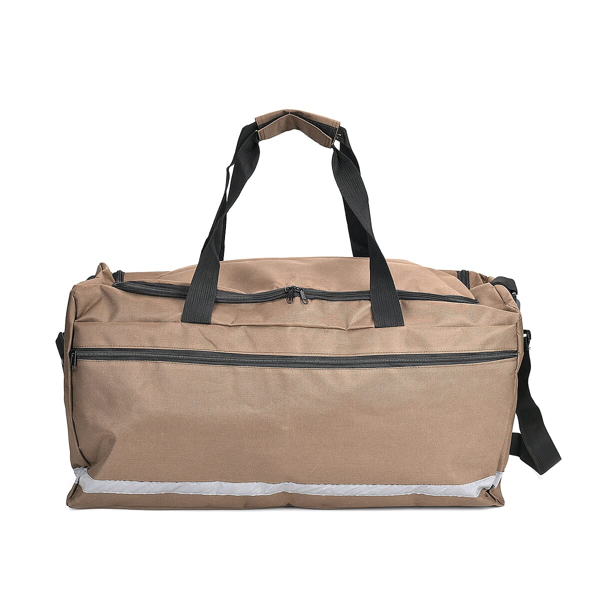 Brown Polyester Large-capacity Travel Bag with Shoulder Strap image number 0
