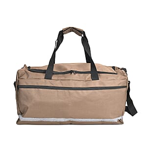 Brown Polyester Large-capacity Travel Bag with Shoulder Strap