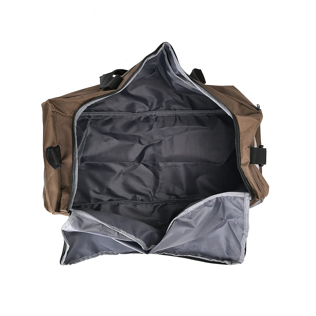 Brown Polyester Large-capacity Travel Bag with Shoulder Strap image number 4