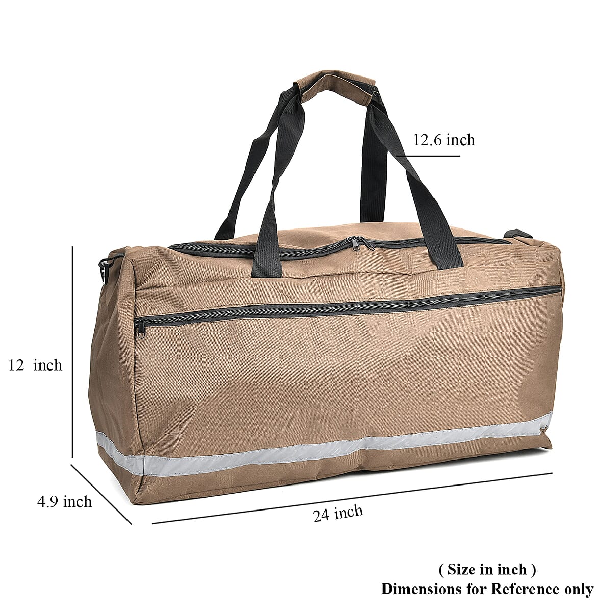 Brown Polyester Large-capacity Travel Bag with Shoulder Strap image number 6