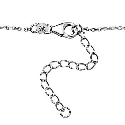 Boyaca Colombian Emerald and White Zircon 1.50 ctw Raindrop Necklace in Rhodium Over Sterling Silver 18 Inches