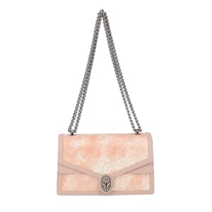 Grand Pelle Pink Leopard Genuine Leather Crossbody Bag with Shoulder Chain Strap