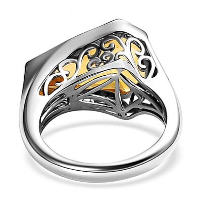 Brazilian Citrine 5.50 ctw Ring in Rhodium Over Sterling Silver (Size 10.0) 