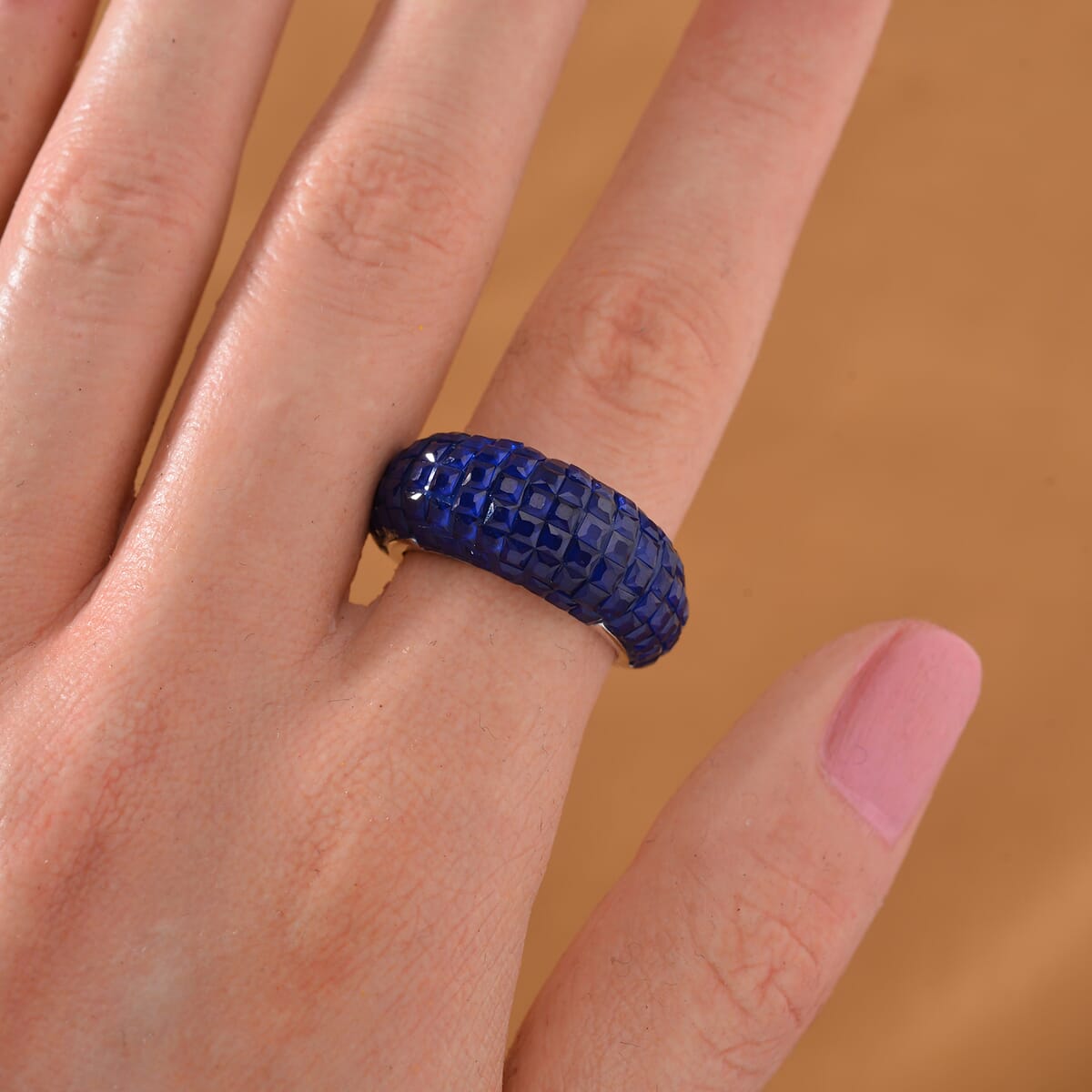 Simulated Blue Diamond 4.20 ctw Ring in Rhodium Over Sterling Silver (Size 5.0) image number 1
