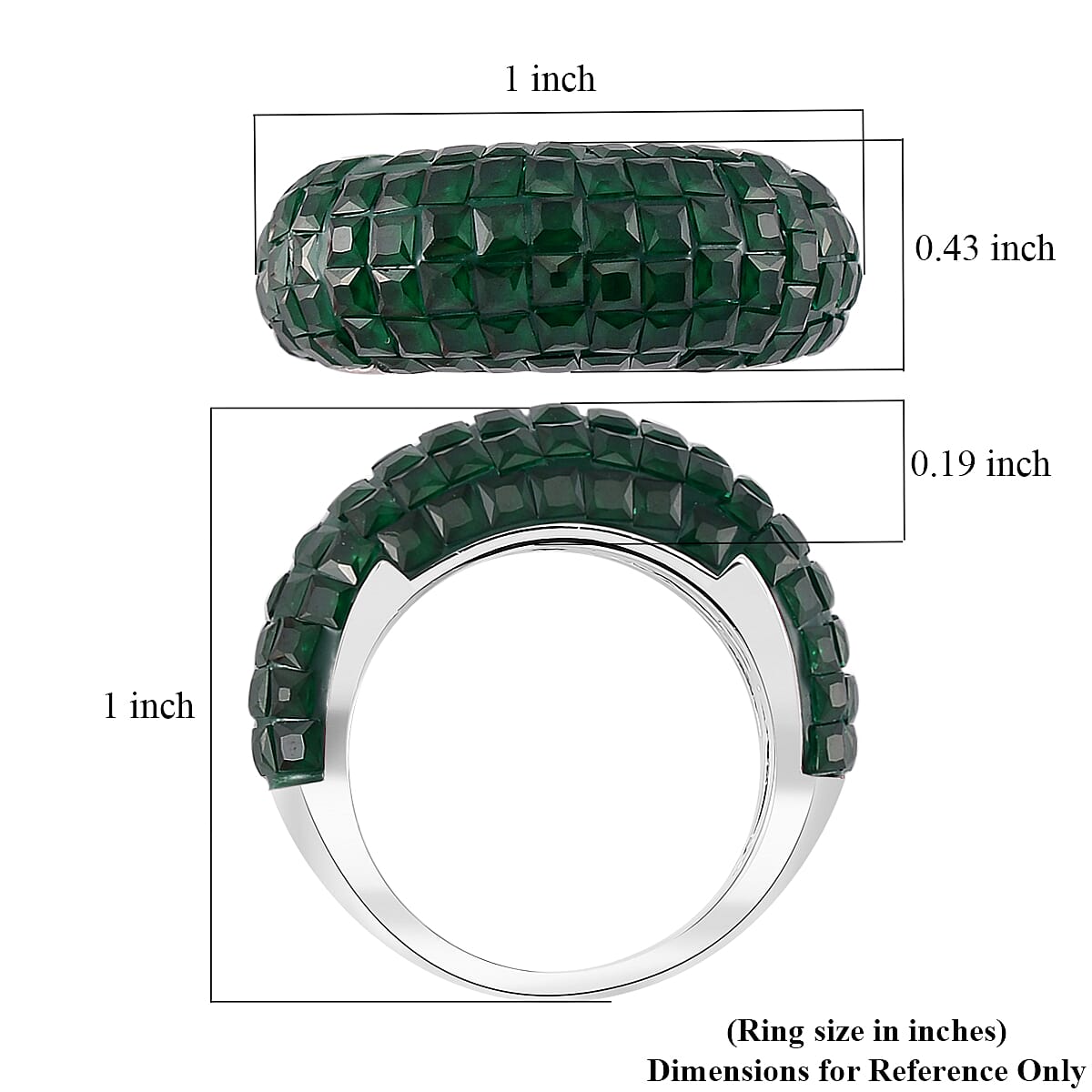 Simulated Green Diamond 4.40 ctw Ring in Rhodium Over Sterling Silver (Size 10.0) image number 4