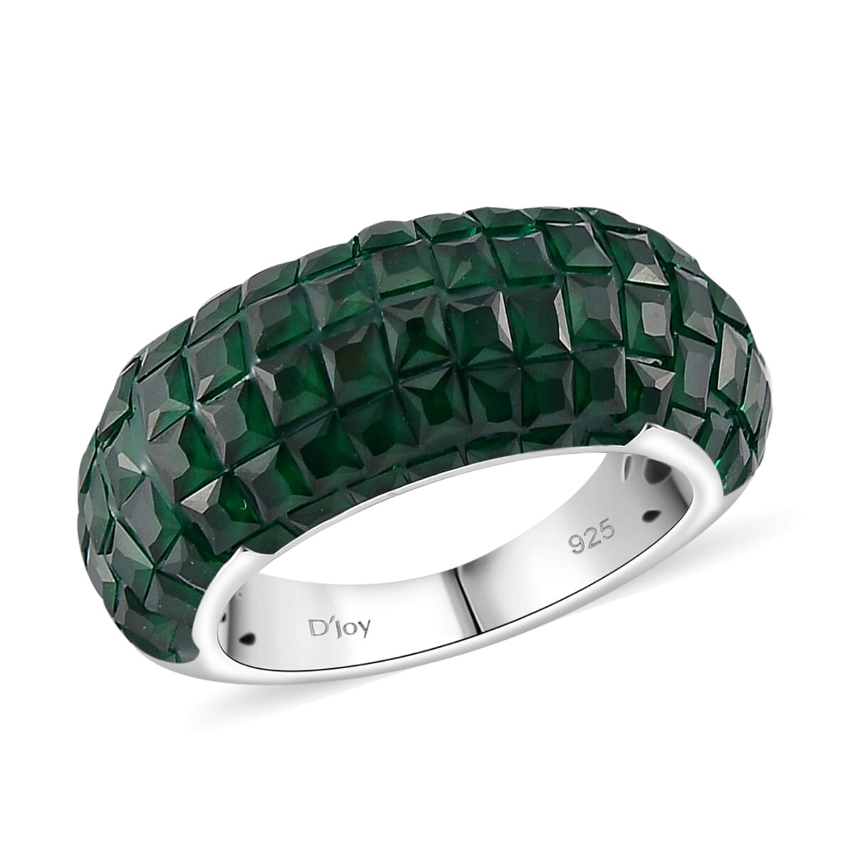 Simulated Green Diamond 4.40 ctw Ring in Rhodium Over Sterling Silver (Size 5.0) image number 0