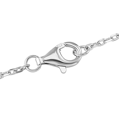 Simulated Ruby Color and White Diamond Butterfly Necklace in Rhodium Over Sterling Silver 18 Inches