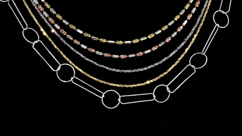 Italian Chain Necklace in 14K Yellow Gold Over and Sterling Silver 18 Inches 8.50 Grams