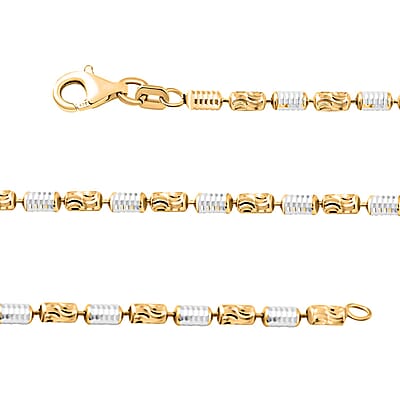 Italian Chain Necklace in 14K Yellow Gold Over and Sterling Silver 18 Inches 8.50 Grams