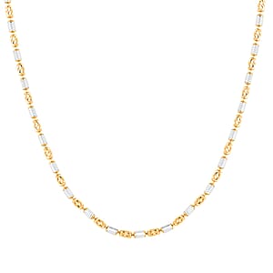 Italian Chain Necklace in 14K Yellow Gold Over and Sterling Silver 18 Inches 8.50 Grams