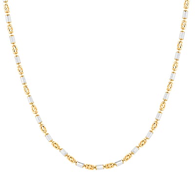 Italian Chain Necklace in 14K Yellow Gold Over and Sterling Silver 18 Inches 8.50 Grams