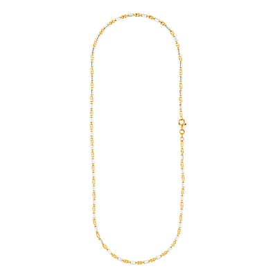 Italian Chain Necklace in 14K Yellow Gold Over and Sterling Silver 18 Inches 8.50 Grams