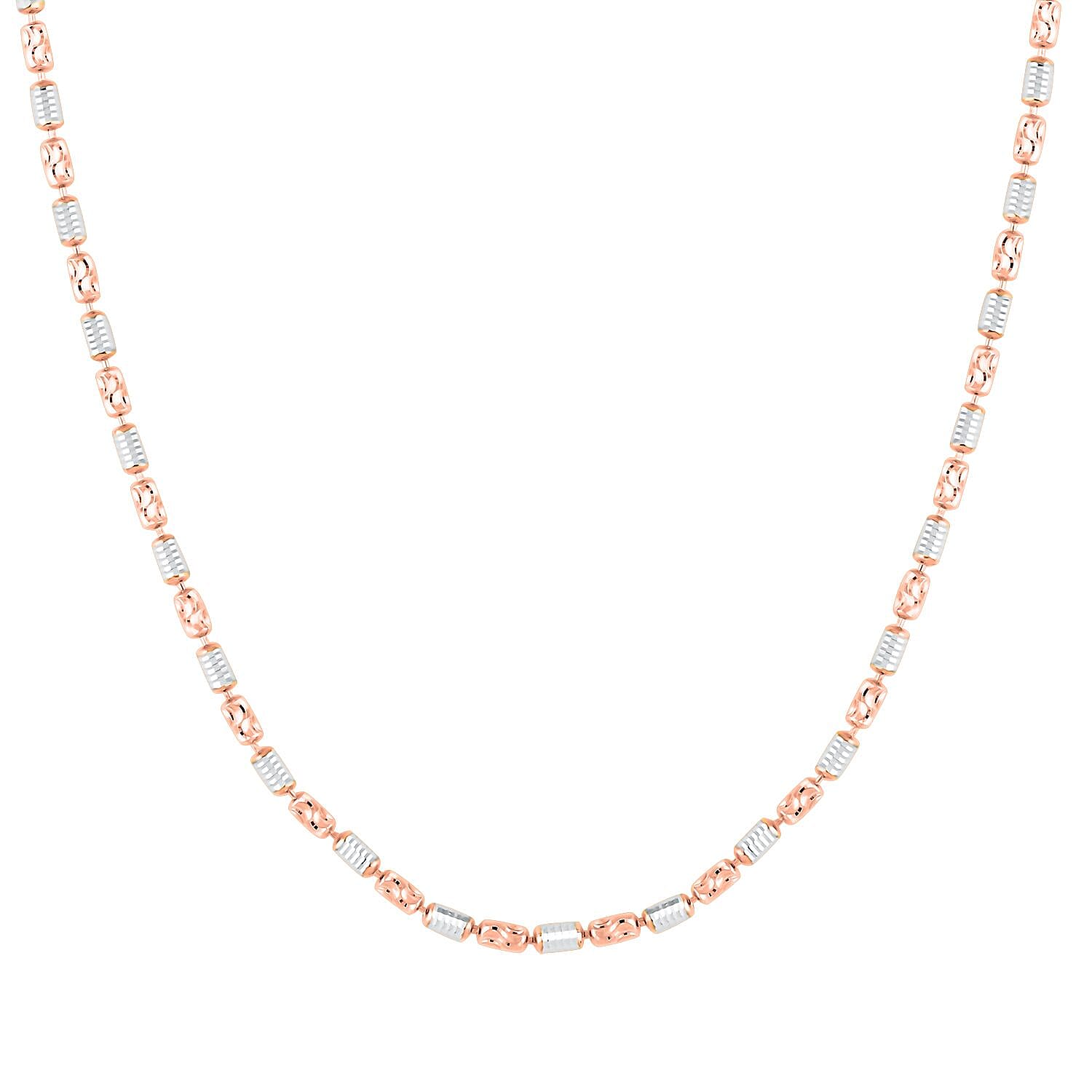 Italian Link Chain Necklace in 14K Rose Gold Over and Sterling Silver 8.58 Grams 18 Inches