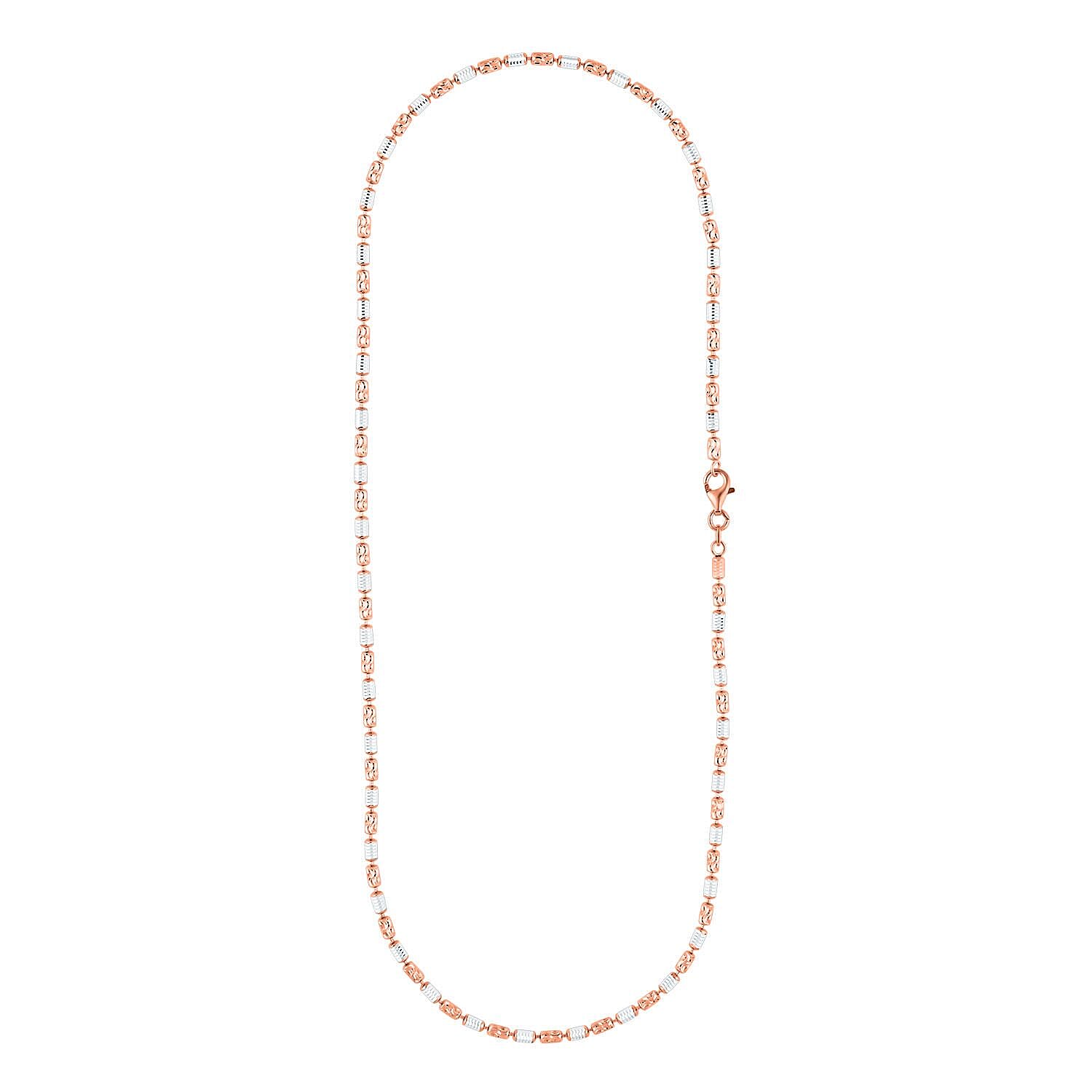 Italian Link Chain Necklace in 14K Rose Gold Over and Sterling Silver 8.58 Grams 18 Inches