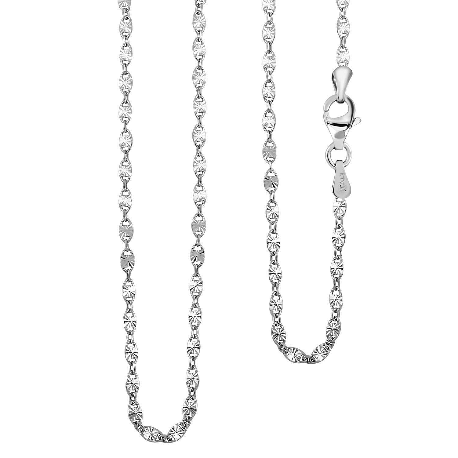 Italian Star Confetti Chain Necklace in Sterling Silver 3 Grams 20 Inches