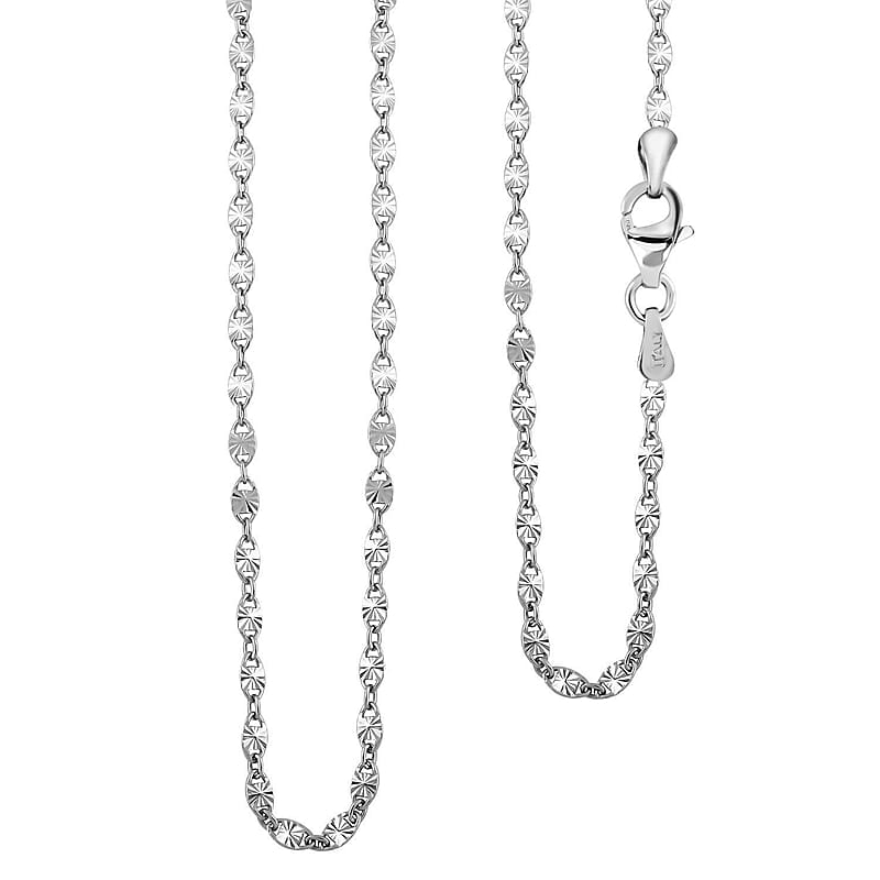 Italian Star Confetti Chain Necklace in Sterling Silver 3 Grams 20 Inches