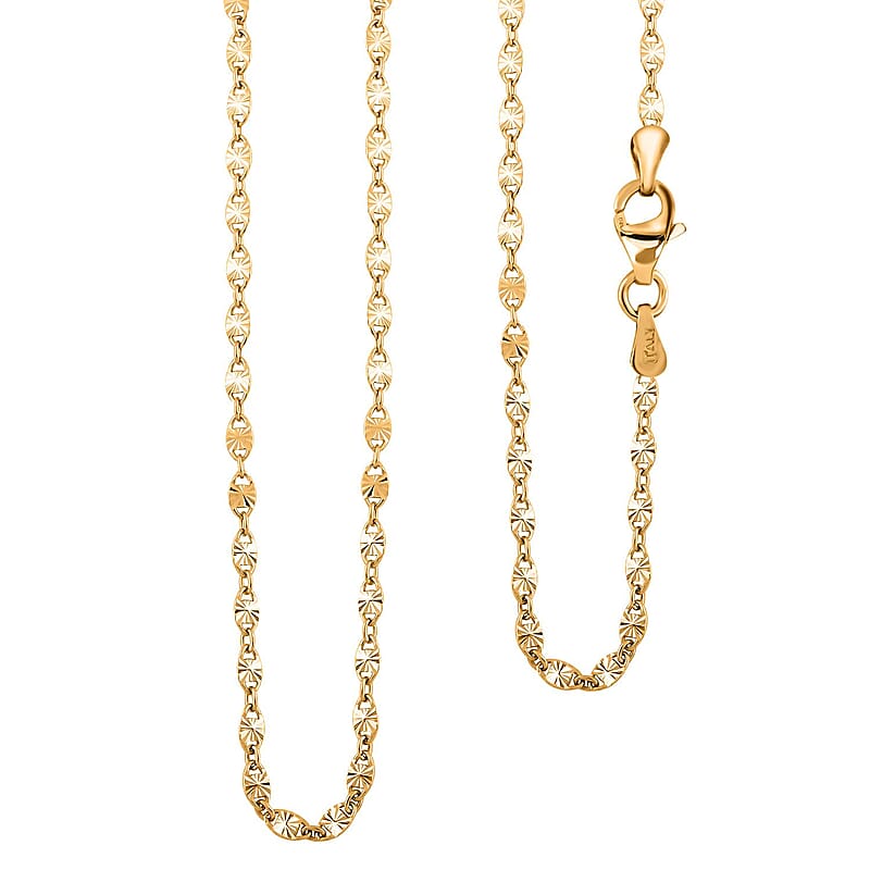 Italian Star Confetti Chain Necklace in 14K Yellow Gold Over Sterling Silver 3 Grams 20 Inches