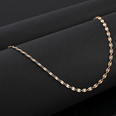 Italian Star Confetti Chain Necklace in 14K Rose Gold Over Sterling Silver 2.95 Grams 20 Inches
