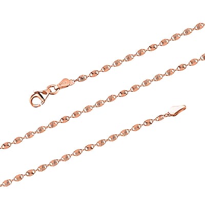 Italian Star Confetti Chain Necklace in 14K Rose Gold Over Sterling Silver 2.95 Grams 20 Inches