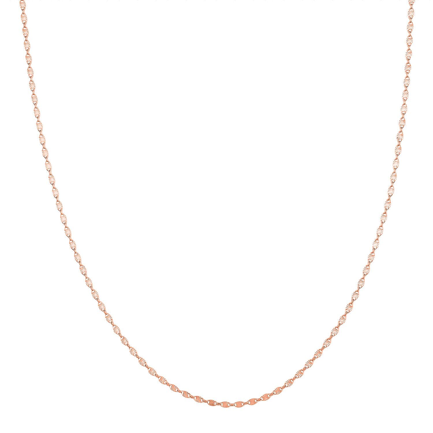 Italian Star Confetti Chain Necklace in 14K Rose Gold Over Sterling Silver 2.95 Grams 20 Inches