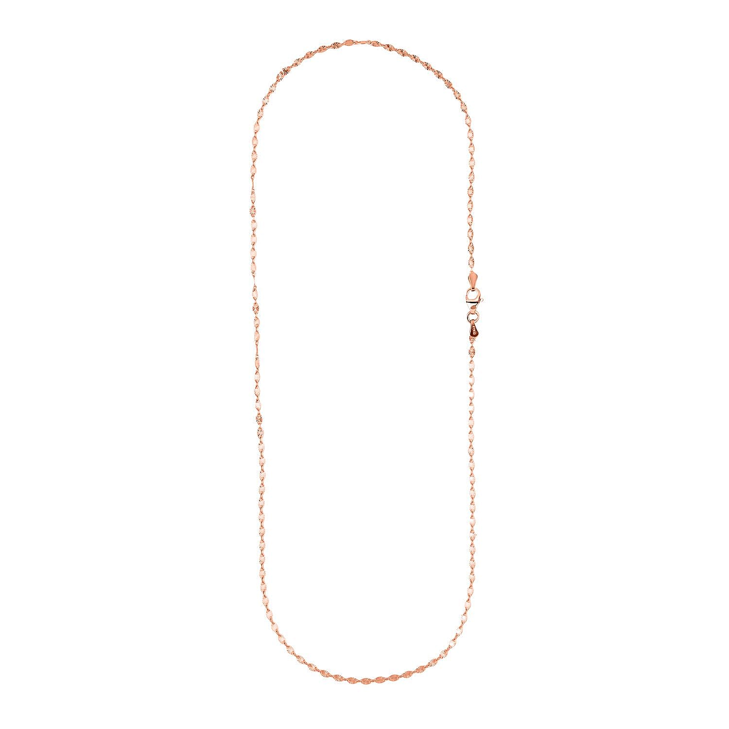 Italian Star Confetti Chain Necklace in 14K Rose Gold Over Sterling Silver 2.95 Grams 20 Inches