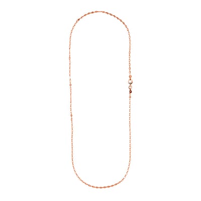 Italian Star Confetti Chain Necklace in 14K Rose Gold Over Sterling Silver 2.95 Grams 20 Inches